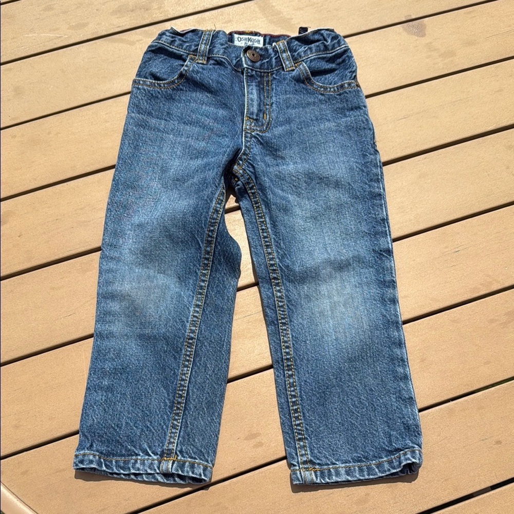 🎀3T Osh Kosh straight Classic Blue Denim Jeans for boys, girls adjustable waist